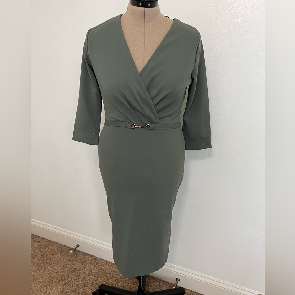 H&M Green Quarter Sleeve Dress